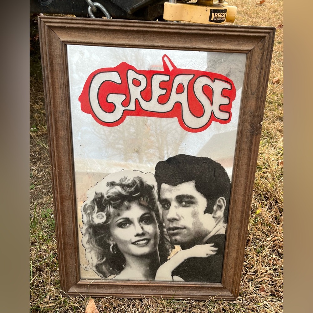 Vintage 1970s Grease Movie-Large Carnival Mirror